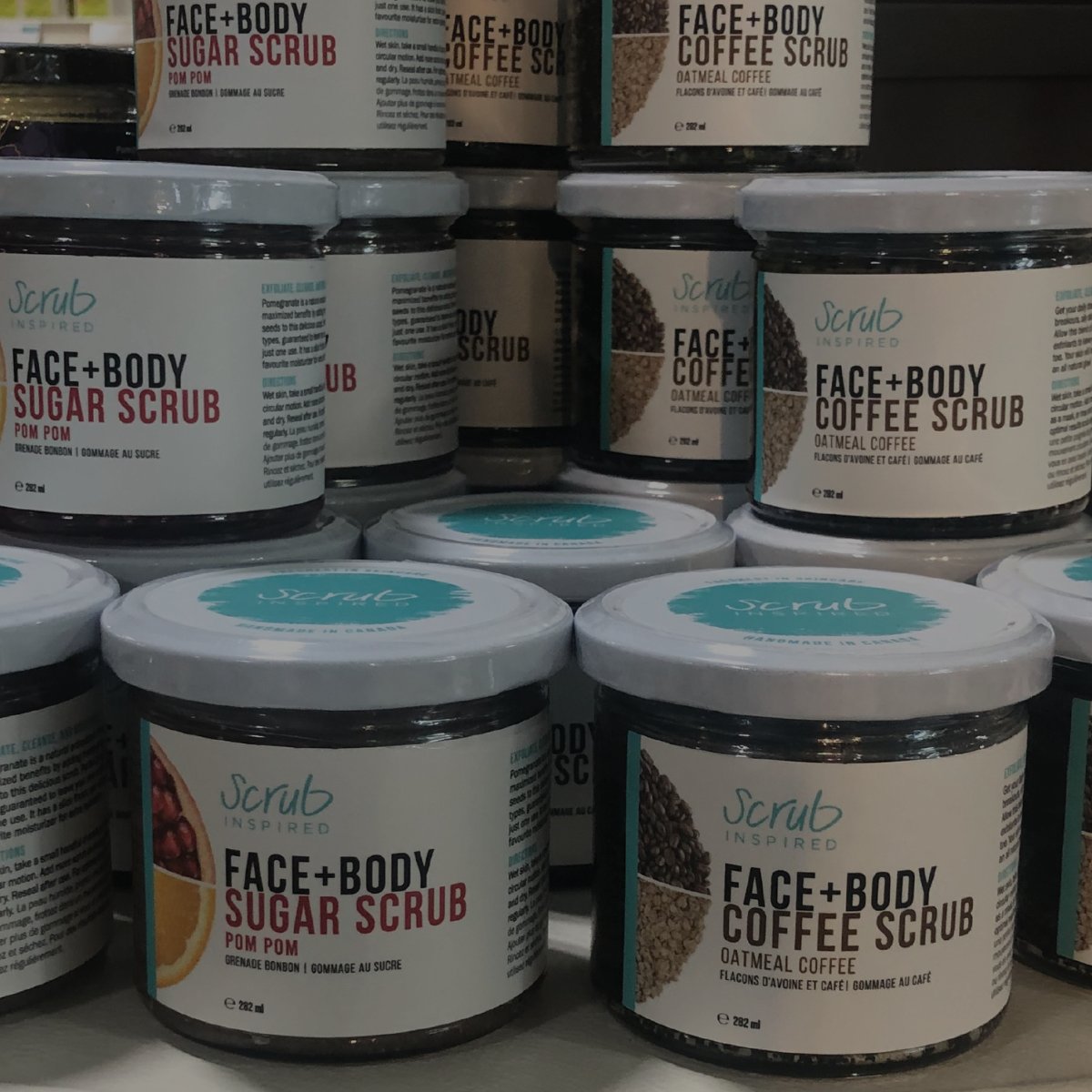 Shop all products: sugar scrubs for face and body, dead sea salt scrubs for body and feet, facial clay masks, body butter, epsom salts for the bath, skin care bundles. Handmade in Cape Breton, Canada. Scrub Inspired's products are vegan, and cruelty-free.