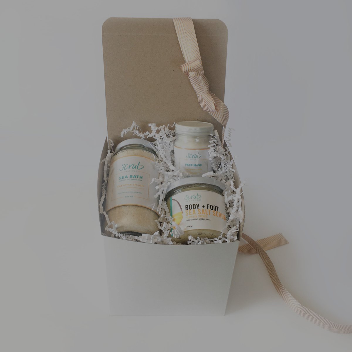 Skin Care Bundles and Gifts by Scrub Inspired. Made with all natural, vegan, and cruelty-free ingredients. Clean beauty products and gift boxes, gift sets, gifts, made in Cape Breton, Nova Scotia, Canada.